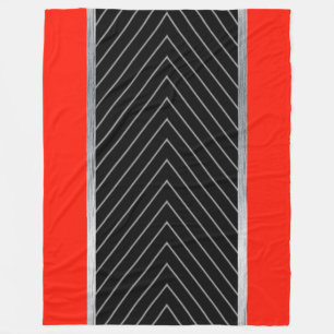 Rot, Schwarz, Schwarz und Weiß Fleecedecke