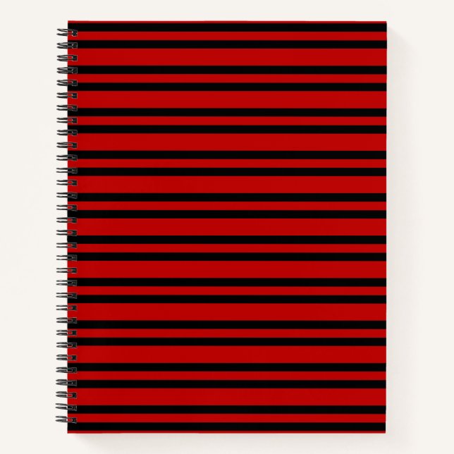 Rot-Schwarz-Streifenmuster Notizbuch (Vorderseite)