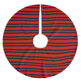 Rot-Schwarz-Streifenmuster Polyester Weihnachtsbaumdecke