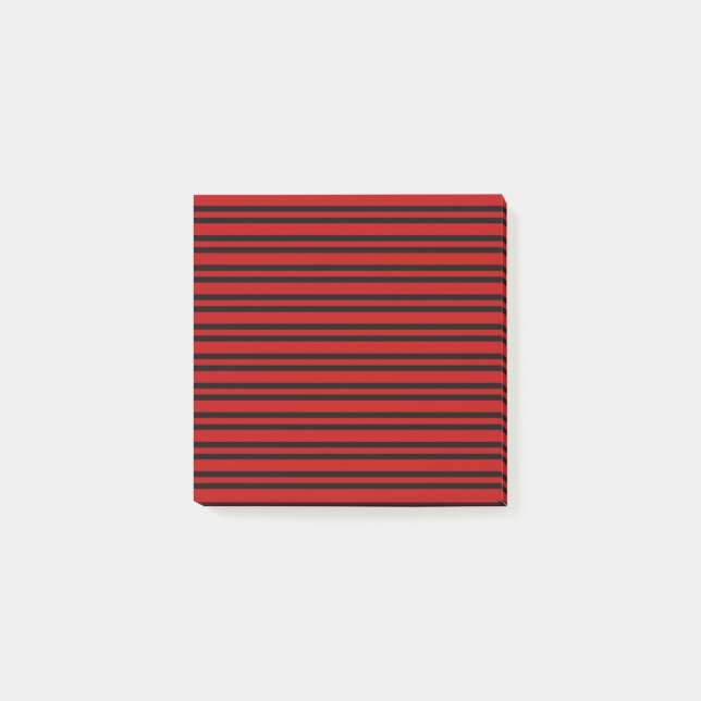 Rot-Schwarz-Streifenmuster Post-it Klebezettel (Vorderseite)