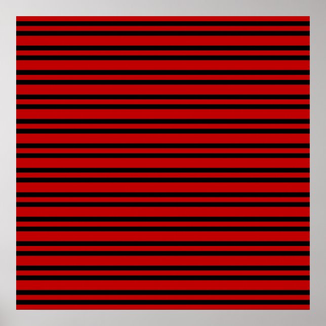 Rot-Schwarz-Streifenmuster Poster (Vorne)