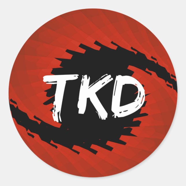 Rot-schwarz-TKD-Orkan-Round-Sticker Runder Aufkleber (Vorderseite)