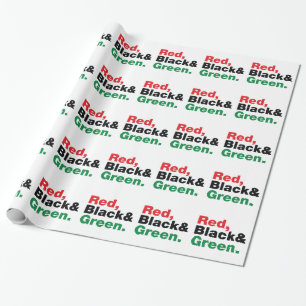Rot, schwarz u. grün geschenkpapier