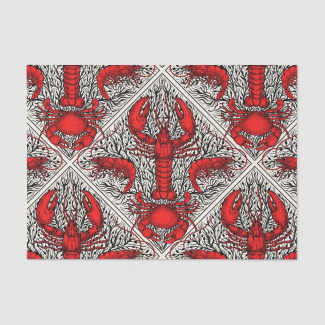 Rot, Schwarz und Elfenbein Seidenpapier (Vorderseite)