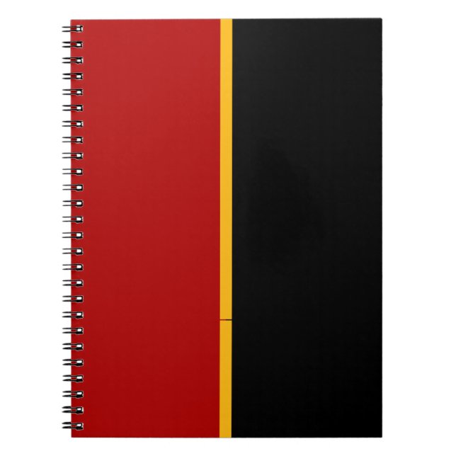 Rot, Schwarz und Gelb CUSTOM Notizblock (Vorderseite)