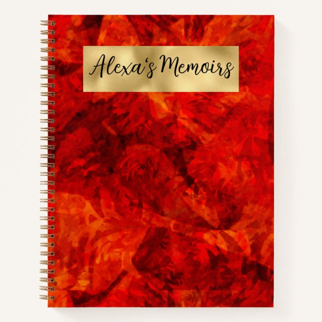 Rot, Schwarz und Gold Notizbuch (Vorderseite)