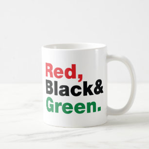 Rot, Schwarz und Grün. Kaffeetasse