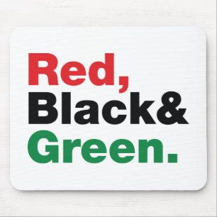 Rot, Schwarz und Grün. Mousepad