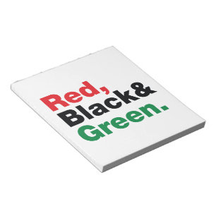 Rot, Schwarz und Grün. Notizblock