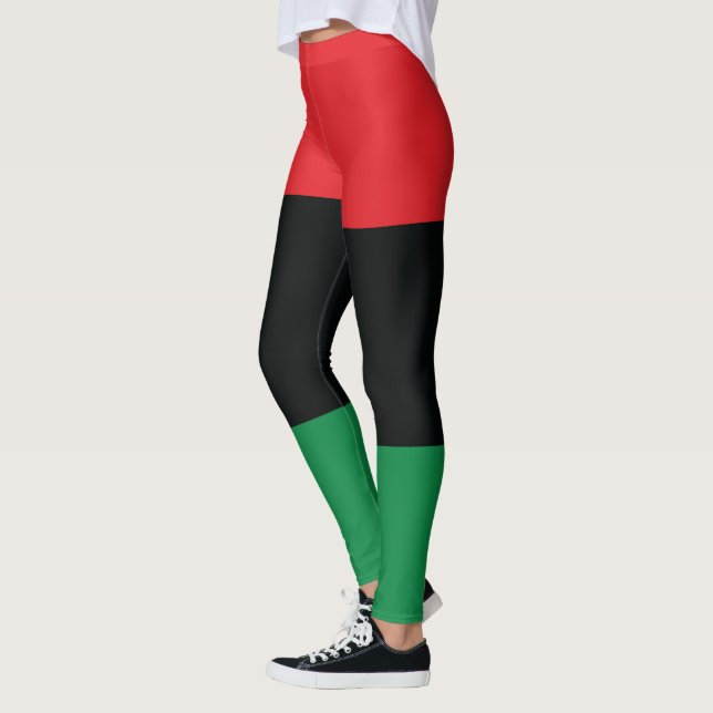 Rot-, Schwarz- und Grüne Flagge Leggings (Links)