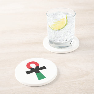 Rot, Schwarz und grüner Ankh Getränkeuntersetzer