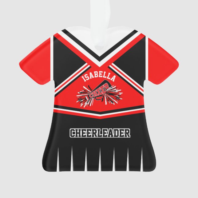 Rot, Schwarz und Weiß Chef Outfit Ornament (Vorderseite)