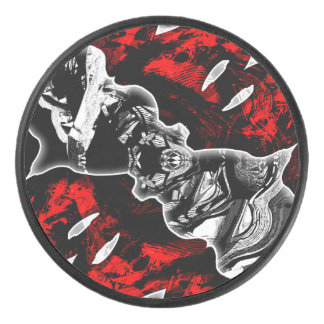 Rot Schwarz und Weiß Eishockey Puck