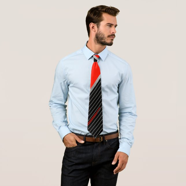 Rot, Schwarz und Weiß Krawatte (Beispiel)