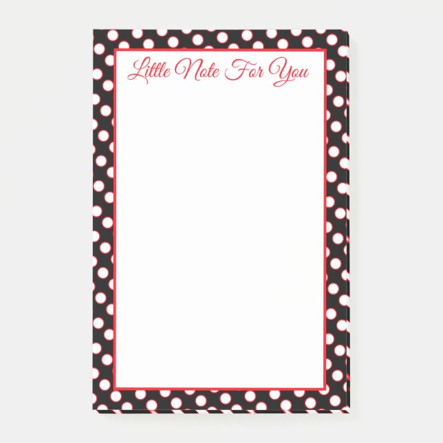 Rot Schwarz und Weiß Post-it Klebezettel (Vorderseite)