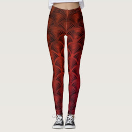Rot-Schwarz-Wave-Muster Leggings