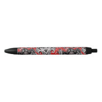 Rot Schwarz & Weiß Floral Paisley Bohemian Boho