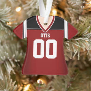 Rot/Schwarz/Weiß Football Trikot Ornament