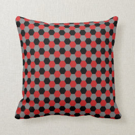 Rot-Schwarz-Weiß-Hexagons-Kissen Kissen