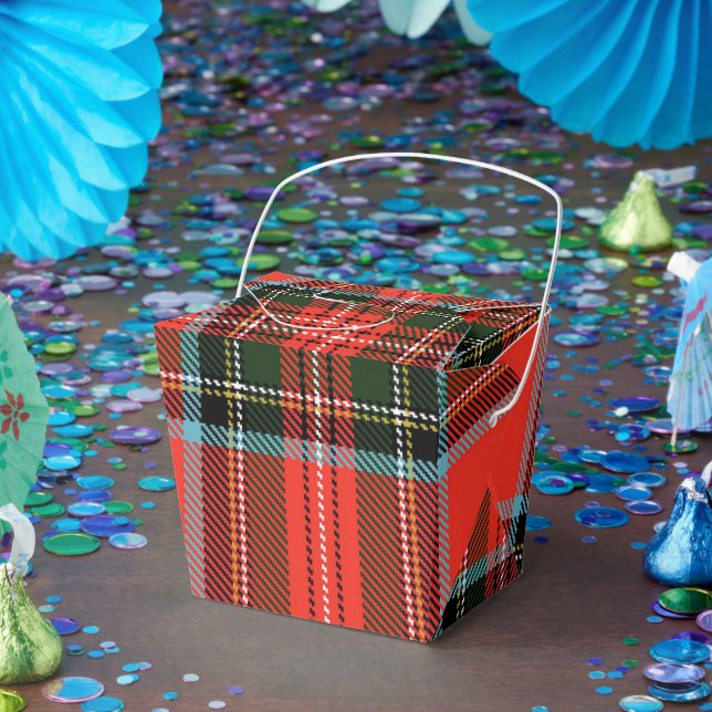 Rot-Schwarz-Weiß-Karo-Muster Take Away Geschenkschachtel (Party)