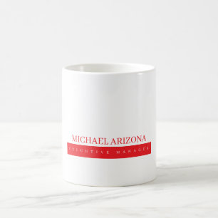 Rot Schwarz & Weiß Minimalistisches Einfach Modern Kaffeetasse