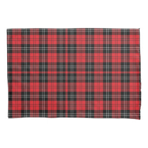 Rot Schwarz Weiß Tartan Buffalo Plaid Trendig Kissenbezug