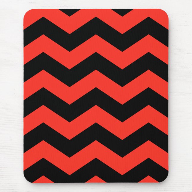 Rot-Schwarz-Zig-Zag-Muster Mousepad (Vorne)
