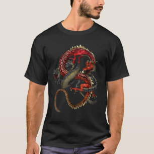 Rot & Schwarze Drachen T-Shirt