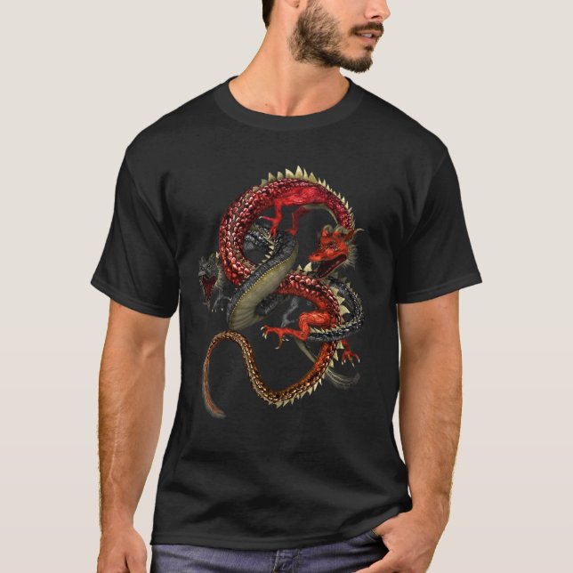Rot & Schwarze Drachen T-Shirt (Vorderseite)