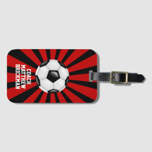 Rot-Schwarze Fußballmannschaft Gepäckanhänger