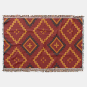 Rot-schwarze geometrische Motiv-Wurfdecke Decke