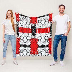 Rot-Schwarze-Kreise-Sherpa-Wurfdecke Fleecedecke