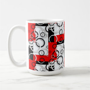 Rot-Schwarze-Kreise-Sherpa-Wurfdecke Kaffeetasse