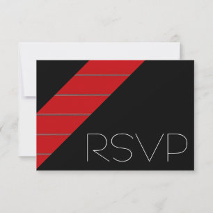 Rot-schwarze Streifen-RSVP RSVP Karte