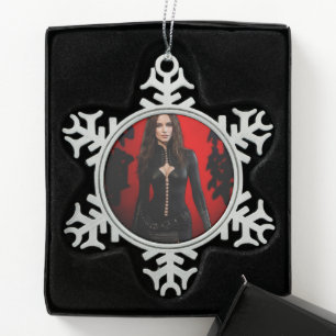 Rot-Schwarzer Schneeflocken-Schmuck Schneeflocken Zinn-Ornament