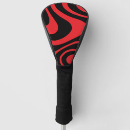 Rot-Schwarzes abstraktes dynamisches modernes Auss Golf Headcover