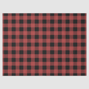 Rot-schwarzes Büffel-Karo-Gingham-Holzfäller-Muste Seidenpapier