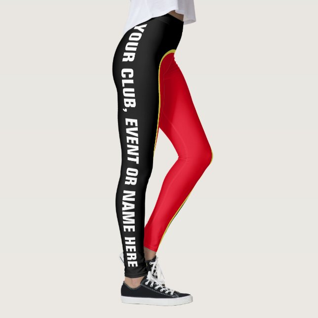 Rot/Schwarzes/Gelb kundengerechtes genanntes Leggings (Rechts)