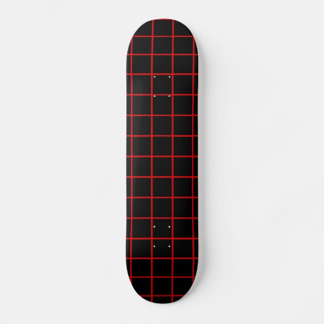 Rot-Schwarzes-Gitternetz-Schneidbrett Skateboard (Vorderseite)