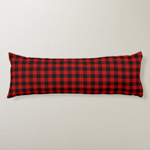 Rot-schwarzes Holzfäller-Karo Seitenschläferkissen
