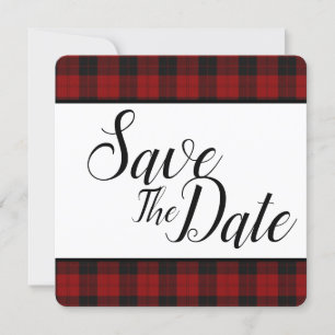 Rot-schwarzes Karo Save-the-Date Save The Date