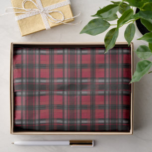 Rot-schwarzes Karo-Tartan-Muster Seidenpapier
