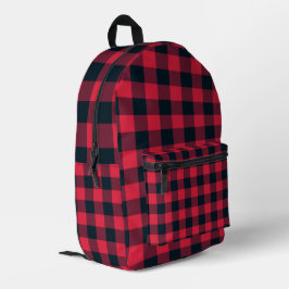 Rot-schwarzes Karomuster Bedruckter Rucksack
