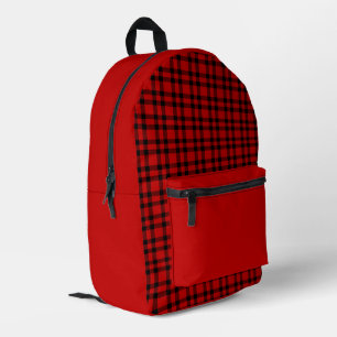 Rot-schwarzes Karomuster Bedruckter Rucksack