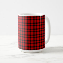 Rot-schwarzes Karomuster Kaffeetasse