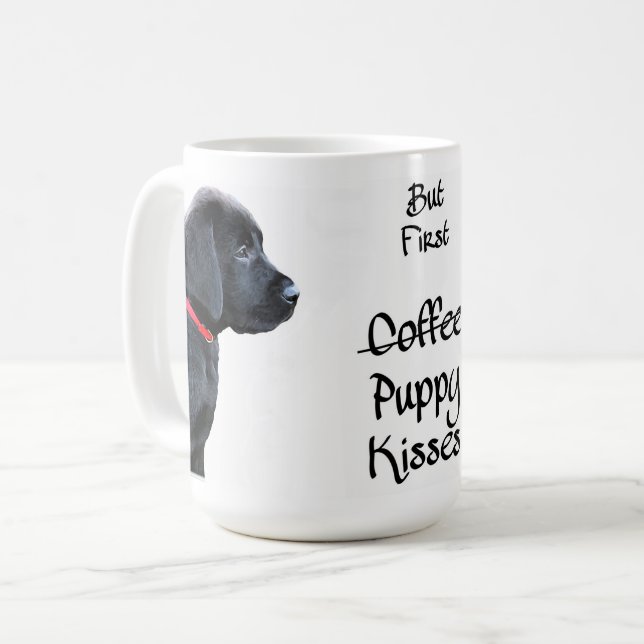 Rot - Schwarzes Labor Kaffeetasse (Vorderseite Links)
