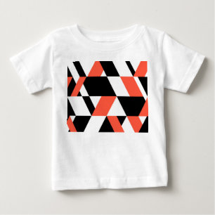 Rot-schwarzes, modernes, trendiges, urbanes geomet baby t-shirt