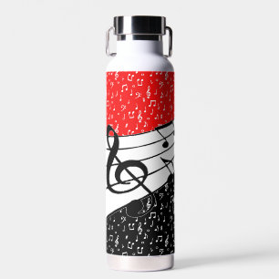 Rot-schwarzes Musikthema Trinkflasche