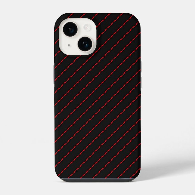 Rot-schwarzes Muster iPhone 14 Hülle (Rückseite)