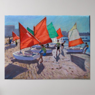 Rot segelt Royan Frankreich Poster